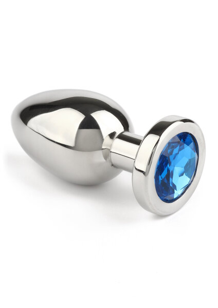 Mr. Steel Jewled Butt Plug Small Blue 2,5 cm