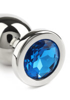 Mr. Steel Jewled Butt Plug Small Blue 2,5 cm