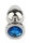 Mr. Steel Jewled Butt Plug Small Blue 2,5 cm
