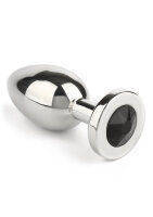 Mr. Steel Jewled Butt Plug Medium Black 3 cm