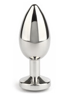 Mr. Steel Jewled Butt Plug Medium Black 3 cm