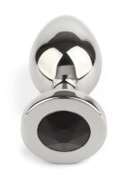 Mr. Steel Jewled Butt Plug Medium Black 3 cm