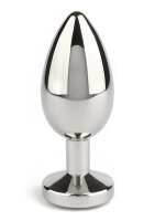 Mr. Steel Jewled Butt Plug Medium Blue 3 cm