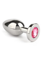 Mr. Steel Jewled Butt Plug Medium Pink 3 cm