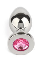 Mr. Steel Jewled Butt Plug Medium Pink 3 cm