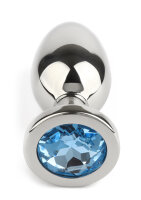 Mr. Steel Jewled Butt Plug Large Aqua 3,8 cm