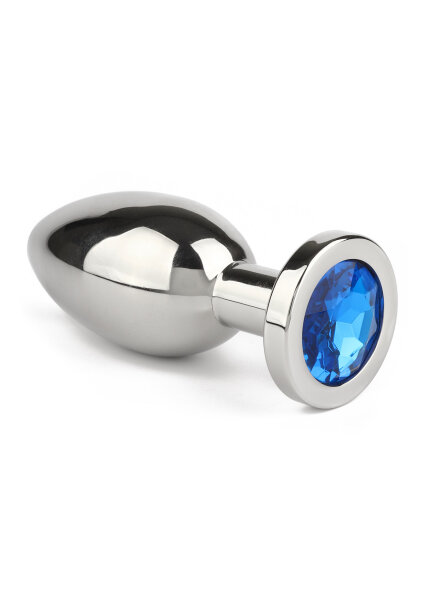 Mr. Steel Jewled Butt Plug Large Blue 3,8 cm