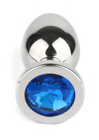 Mr. Steel Jewled Butt Plug Large Blue 3,8 cm