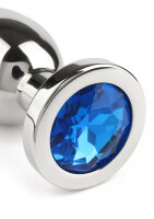 Mr. Steel Jewled Butt Plug Large Blue 3,8 cm