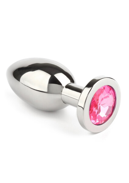 Mr. Steel Jewled Butt Plug Large Pink 3,8 cm