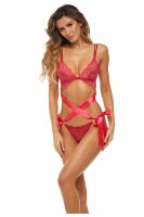 Love Status Lace 2Pc Bra Set Red S/M - M/L