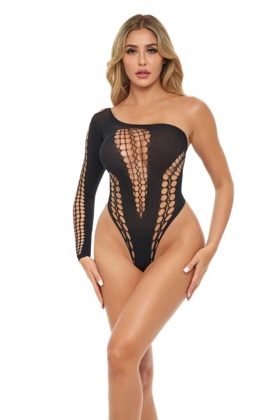 Dollar Sign Bodysuit Black Onesize - Queensize