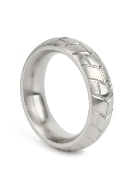 Mr. Steel MeGa Tire C-Ring Satin 45 mm Silver