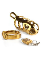 Mr. Steel Brutal Chastity Cage Gold Gold
