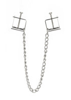 Mr. Steel Press Nipple Clamps With Chain Silver