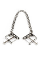 Mr. Steel Press Nipple Clamps With Chain Silver