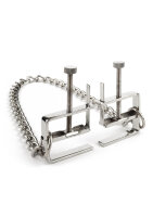 Mr. Steel Press Nipple Clamps With Chain Silver