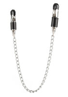 Mr. Steel Barrel Tit Clamps With Chain Silver