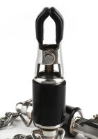 Mr. Steel Barrel Tit Clamps With Chain Silver