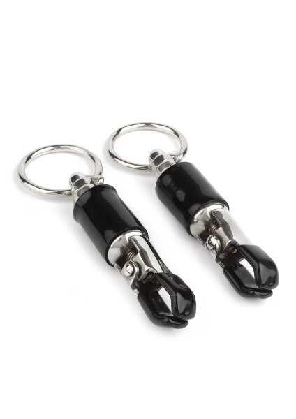 Mr. Steel Barrel Tit Clamps With Ring Silver