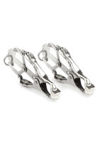Mr. Steel Squeezer Nipple Clamps With Ring Silver