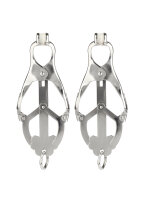 Mr. Steel Squeezer Nipple Clamps With Ring Silver