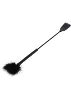 Hidden Desire Crop Whip & Feather Tickler PU Leather...