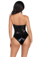 Leg Avenue Sequin Boned Crotch Bodysuit M
