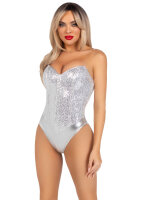 Leg Avenue Sequin Boned Crotch Bodysuit S