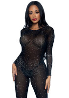 Leg Avenue Sheer Rhinestone Catsuit XS