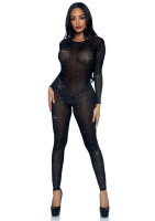 Leg Avenue Sheer Rhinestone Catsuit XS
