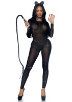Leg Avenue Sheer Rhinestone Catsuit XS