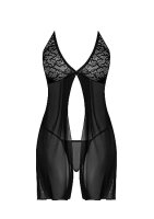 Fly Away Baby Doll & G-String Set Black S/M - XXL