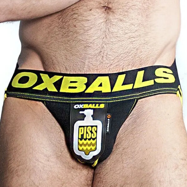 OXJOK by Oxballs Pisspig Jockstrap Schwarz/Gelb S - XL