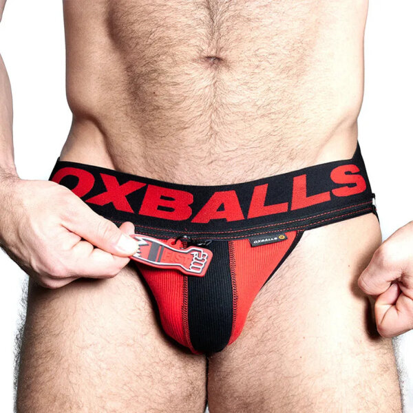 OXJOK by Oxballs Fisterjock Jockstrap Schwarz/Rot S - XL