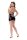 Baci Criss Cross Wetlook Halter Mini Dress Black Onesize - Queensize