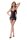 Baci Strappy Wetlook Mini Dress Black Onesize  - Queensize