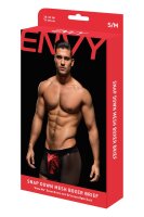 Envy Snap Down Mesh Boxer Brief Black Red S/M - L/XL