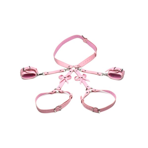 Pink Bondage Harness w/ Bows M/L - XL/2XL