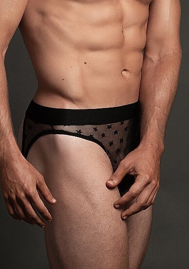 Star Open Back Brief - Black - S/M - L/XL