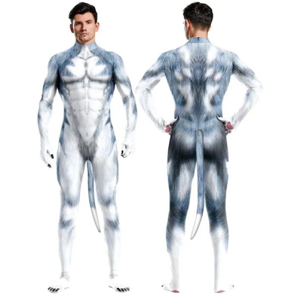 CosplayDogs Husky Dog Cosplay-Anzug blau-grau S - XL