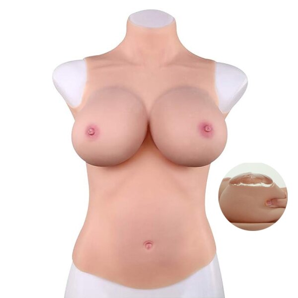 CrossGearX Full bust Silicone realistic breasts - High neck - E - G