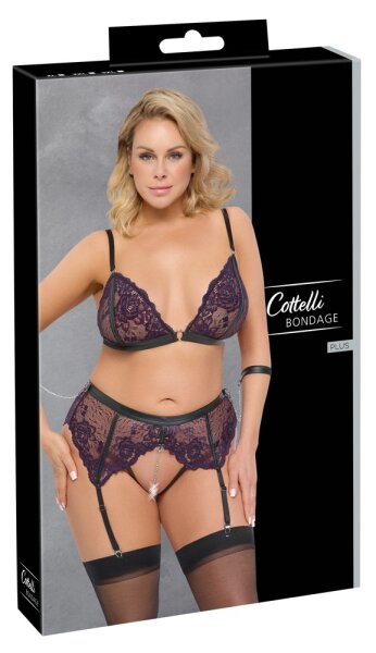 Cottelli Collection BH Set Bondage Schwarz XL - 3XL