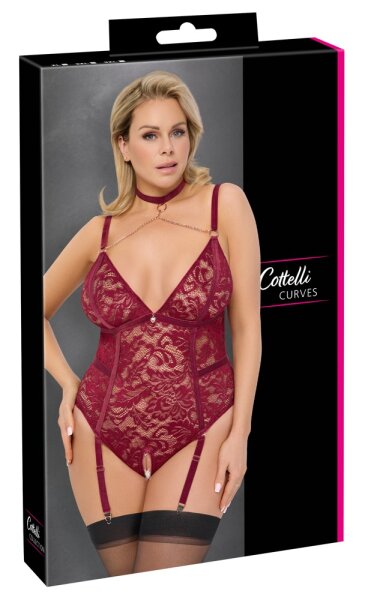 Cottelli Collection Body ouvert rot XL - 3XL