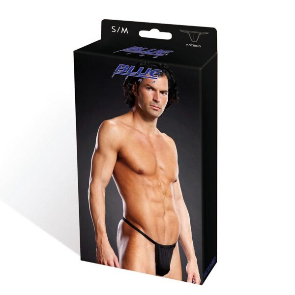 BLUE LINE Performance Microfiber V-String Black S/M - L/XL
