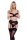 Baci 3Pcs Eco Peek A Boo Bra, Garter & Panty Set Black S/M - Queensize