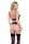 Baci 3Pcs Eco Peek A Boo Bra, Garter & Panty Set Black S/M - Queensize