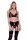 Baci 3Pcs Eco Peek A Boo Bra, Garter & Panty Set Black S/M - Queensize