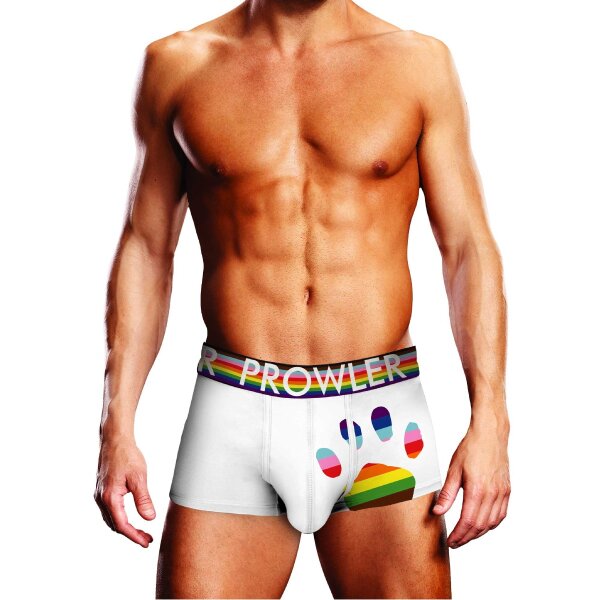 Prowler Boxershorts mit Pfoten Emblem in Regenbogenfarben weiß XS - XXL