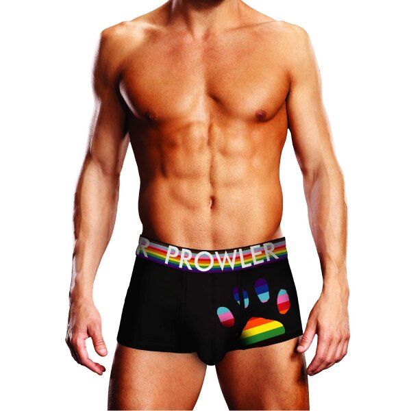 Prowler Boxershorts mit Pfoten Emblem in Regenbogenfarben schwarz XS - XXL